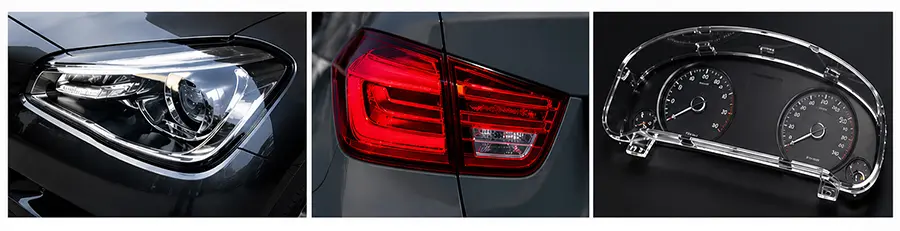 Acrylic parts for automotive applications