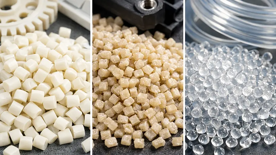 Different plastic materials