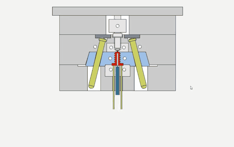Operation process of an injection mold slider