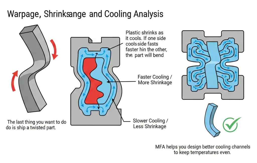 Warpage, Shrinkage, and Cooling Analysis