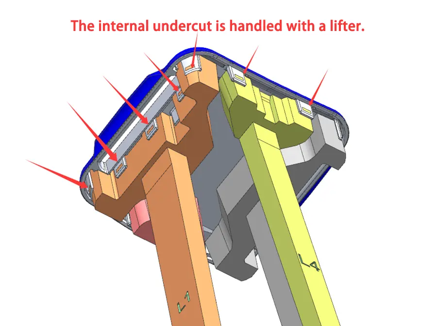 injection mold with lifter mechanism