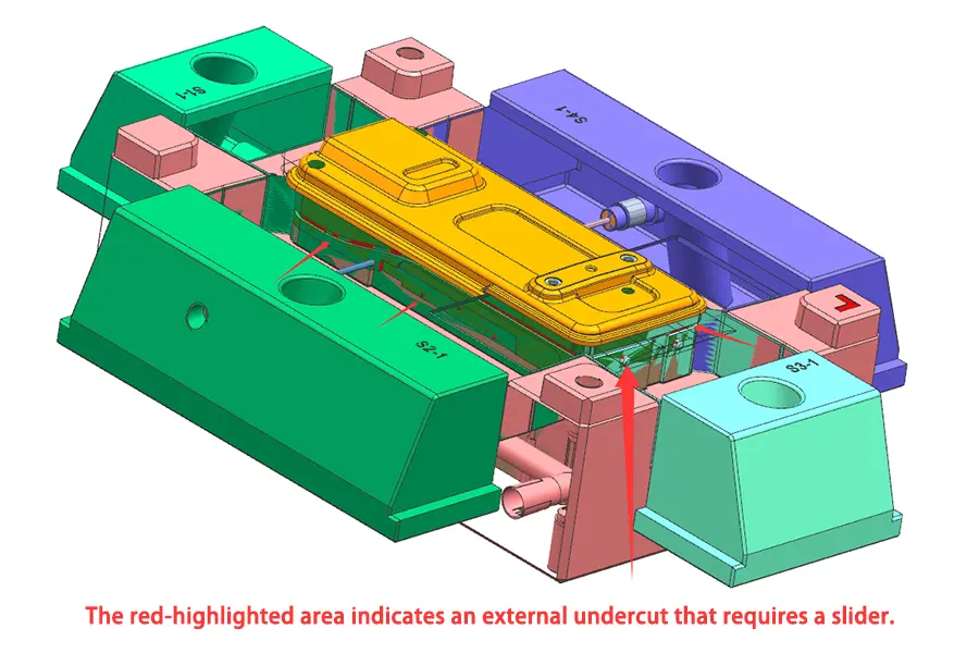 injection mold with slider mechanism